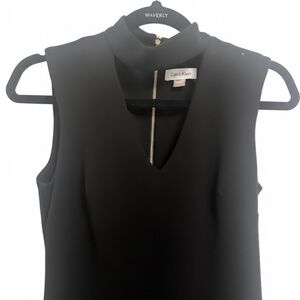 Calvin Klein Black V-Neck Midi Dress